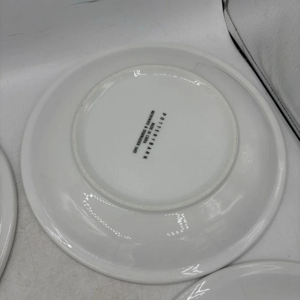 Pottery Barn Dinner Plates Suppertime White Thick Heavy 10.25